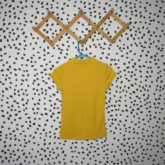 Izod Yellow Classic Short Sleeve Girls Uniform Polo Shirt - Picture 3 of 6